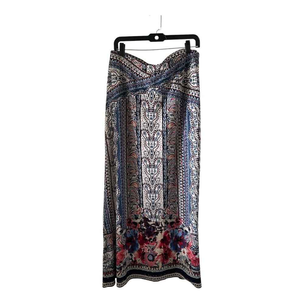 ECI New York Women’s Skirt Elegant Multicolor Paisley Maxi Size L